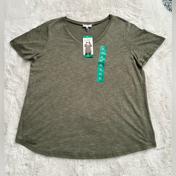 Jessica Simpson Ladies' V-Neck Knit Top (Green X-Large) - Picture 8 of 8